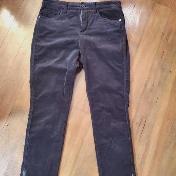 Soft Surroundings Soft Brown Cords with ZIppered Leg Sz XS 5 Pocket PRISTINE! - Picture 1 of 5